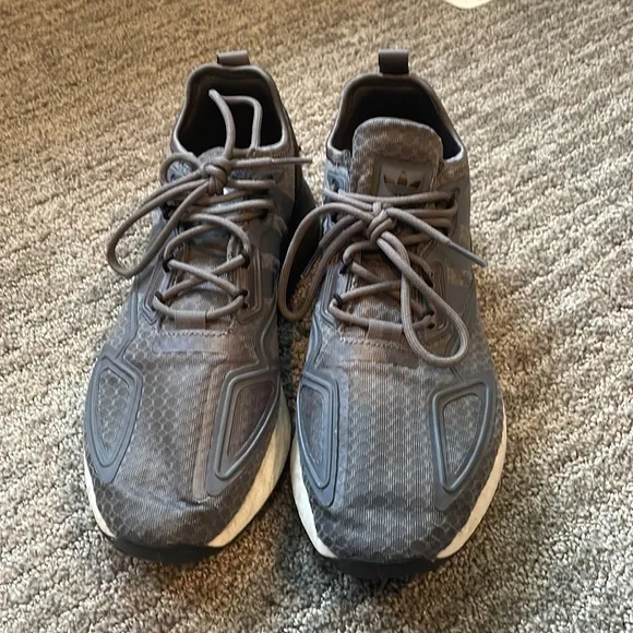 - adidas ZX 2K Boost Shoes Grey Four Cloud White mens size 8