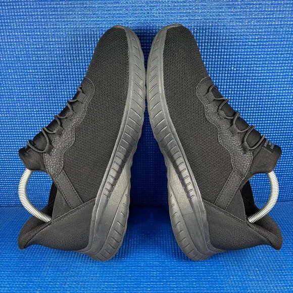 🔴 SKECHERS WORK SQUAD CHAOS SR-STIVING Men Size 9.5 Black Comfort Shoes 200254