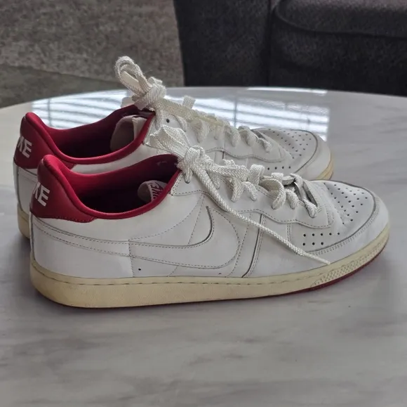 2005 Vintage Nike  Air Force Sneakers 13 Mens Low Drum Roll White Red Shoes