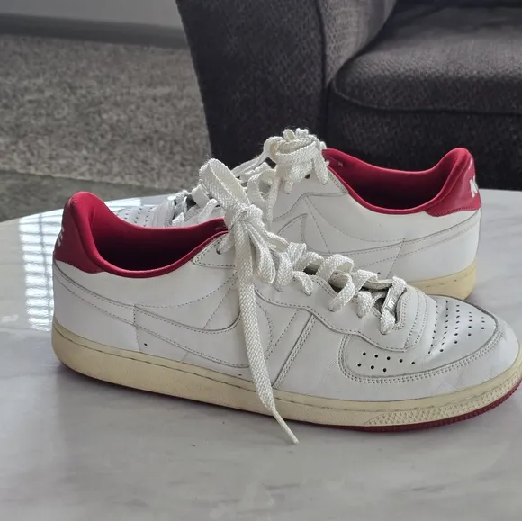 2005 Vintage Nike  Air Force Sneakers 13 Mens Low Drum Roll White Red Shoes