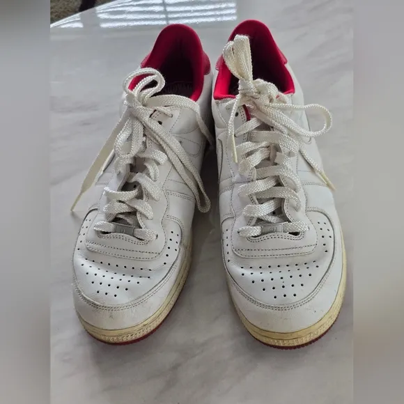 2005 Vintage Nike  Air Force Sneakers 13 Mens Low Drum Roll White Red Shoes