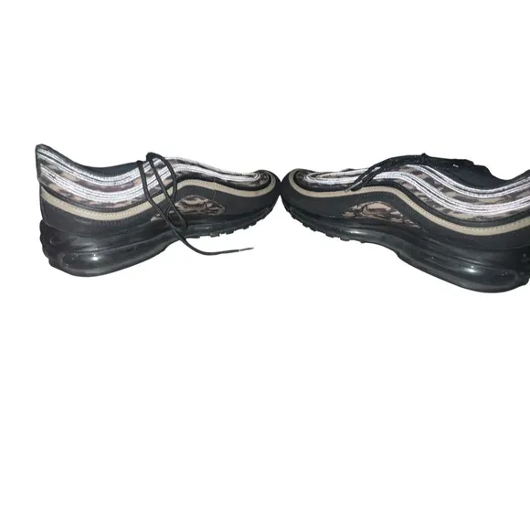 2018 Nike Air Max 97 &quot;Tiger Camo&quot; Black/Metallic Gold Running Shoes Size 12