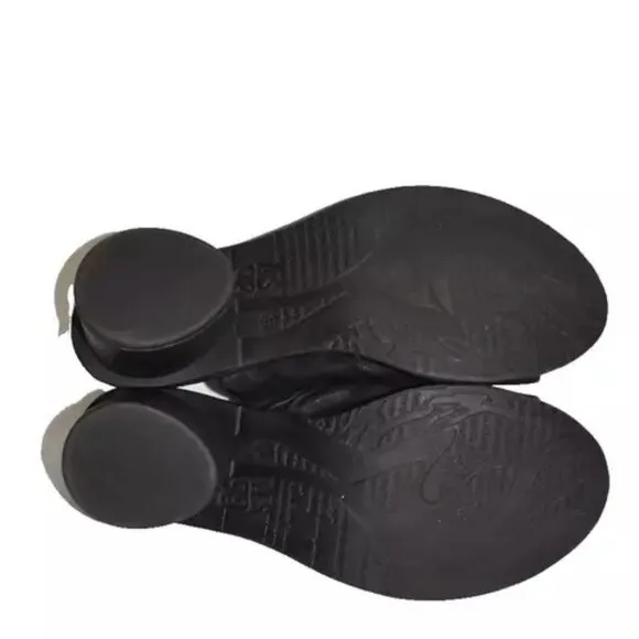 $300 A.S.98 LIOR HEEL MULE SANDAL SLIDE BLOCK LEATHER BLACK 40 (DB35)