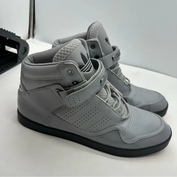 Adidas Adi Rise 2.0 Mens 14 Aluminum Basketball Shoes Sneakers Leather G56598