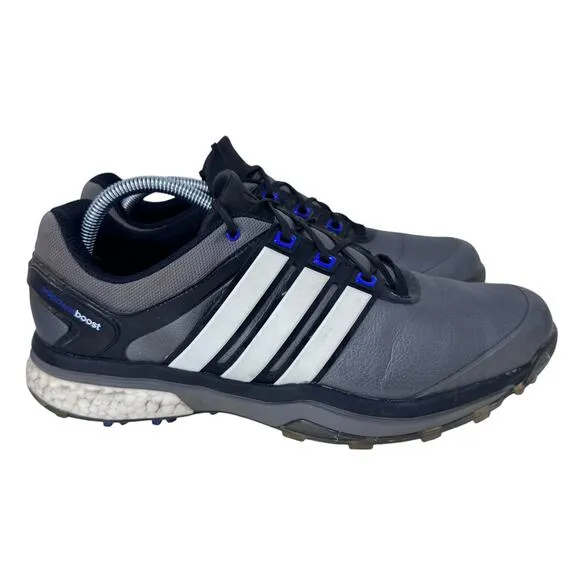Adidas Adipower Boost Spikes Golf Shoes Mens 11 Gray Round Toe‎ Lace Up Q46922