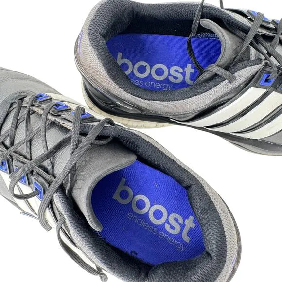 Adidas Adipower Boost Spikes Golf Shoes Mens 11 Gray Round Toe‎ Lace Up Q46922