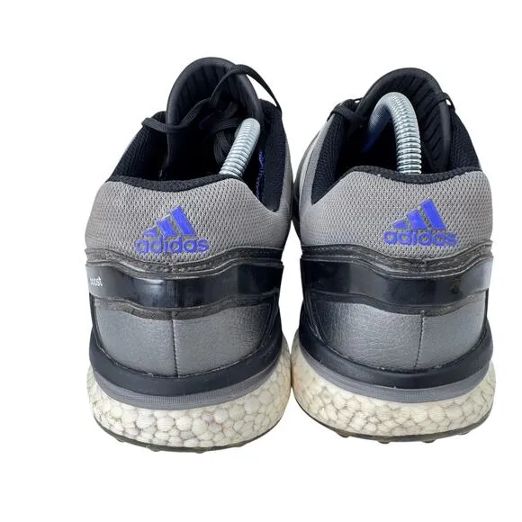 Adidas Adipower Boost Spikes Golf Shoes Mens 11 Gray Round Toe‎ Lace Up Q46922