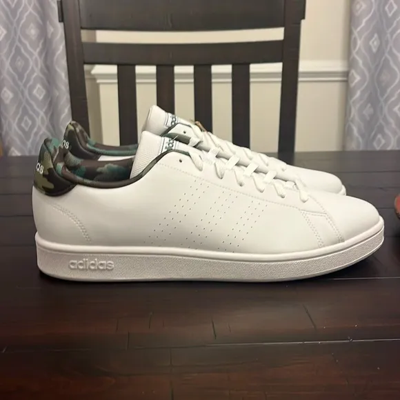 Adidas Advantage Base Shoes Sneakers new white camo GW9283 Mens Size 13