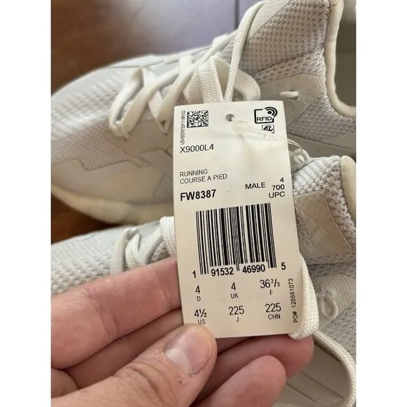 Adidas Boys/Mens Course A Pied Boost Bounce Running Shoes Sneakers White 4.5 NEW