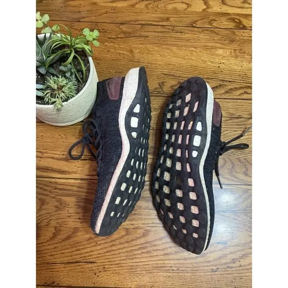 𝅺adidas Burgundy Core Black Cloud White Solar Red Running Shoes Mens 11