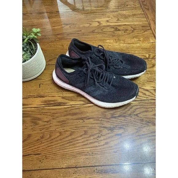 𝅺adidas Burgundy Core Black Cloud White Solar Red Running Shoes Mens 11