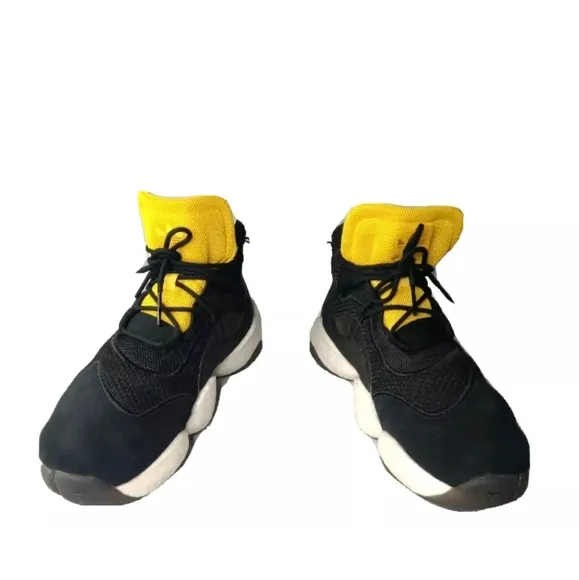 Adidas Crazy BYW Shoes Men's Size 8.5   Sneakers Black Yellow BD8009
