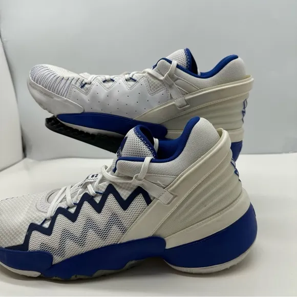 Adidas D.O.N Issue 2 Mens 14 White Royal Blue Basketball Shoes Sneakers FX9430