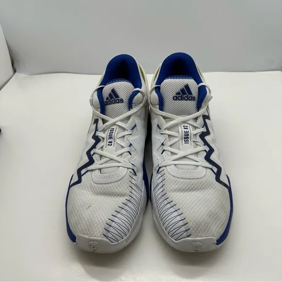 Adidas D.O.N Issue 2 Mens 14 White Royal Blue Basketball Shoes Sneakers FX9430