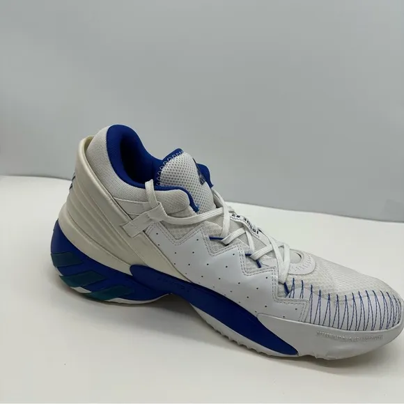 Adidas D.O.N Issue 2 Mens 14 White Royal Blue Basketball Shoes Sneakers FX9430