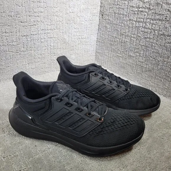 Adidas EQ21 Run Men's Size 10 US Triple Black Athletic Running Shoes H00521