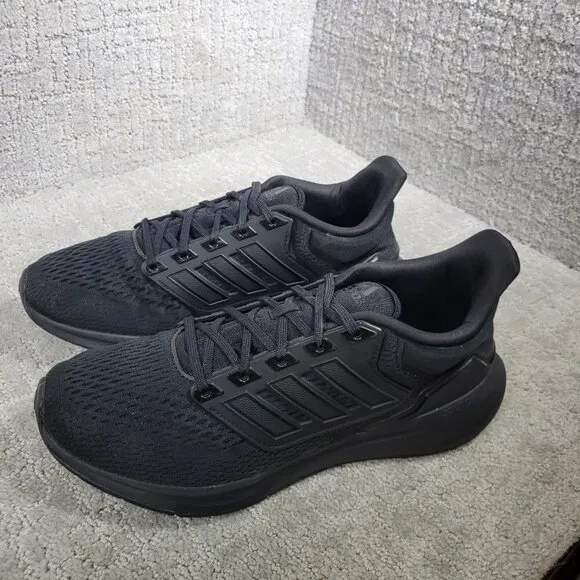 Adidas EQ21 Run Men's Size 10 US Triple Black Athletic Running Shoes H00521