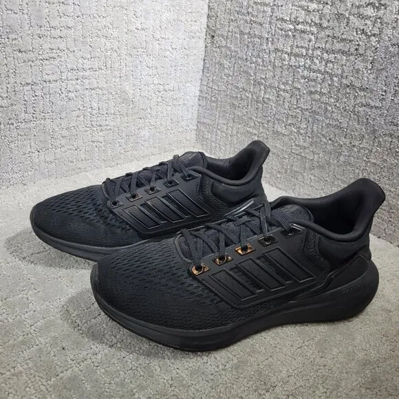 Adidas EQ21 Run Men's Size 10 US Triple Black Athletic Running Shoes H00521