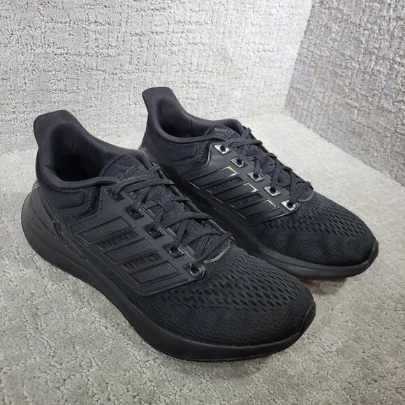 Adidas EQ21 Run Men's Size 10 US Triple Black Athletic Running Shoes H00521