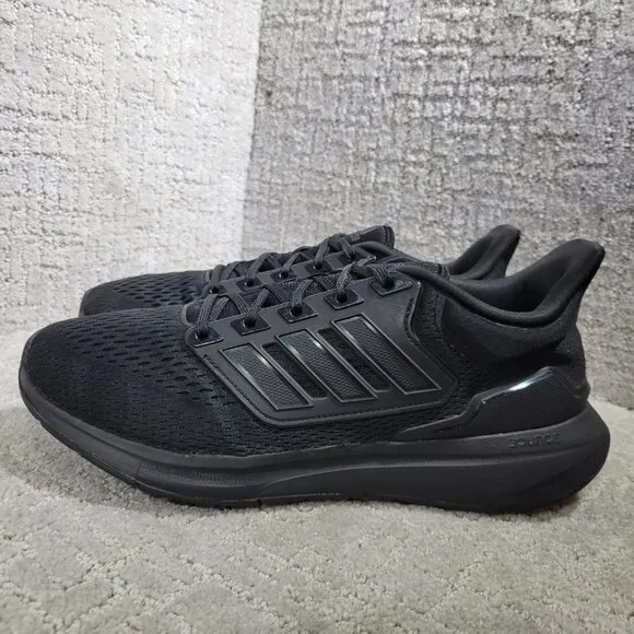 Adidas EQ21 Run Men's Size 10 US Triple Black Athletic Running Shoes H00521