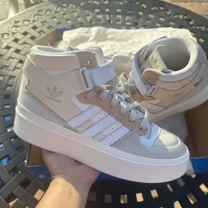 Adidas Forum Bonega Mid Ecru Tint Bliss Orange Women's Shoes GW7061 Size 9.5