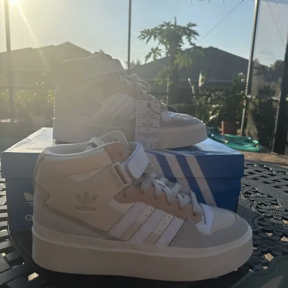 Adidas Forum Bonega Mid Ecru Tint Bliss Orange Women's Shoes GW7061 Size 9.5