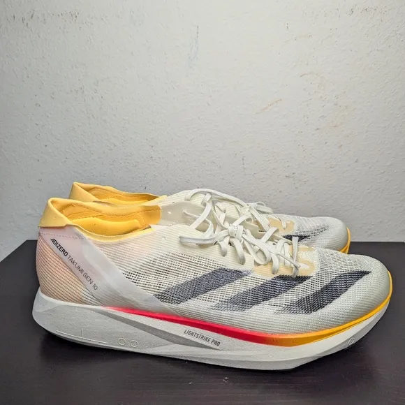 Adidas Mens Adizero Takumi Sen 10 ‘Ivory Pack’ Running Shoes IG8202 Sneakers