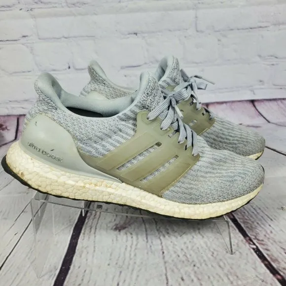 Adidas Men's Size 9 Grey Ultra Boost 3.0  Running Shoes