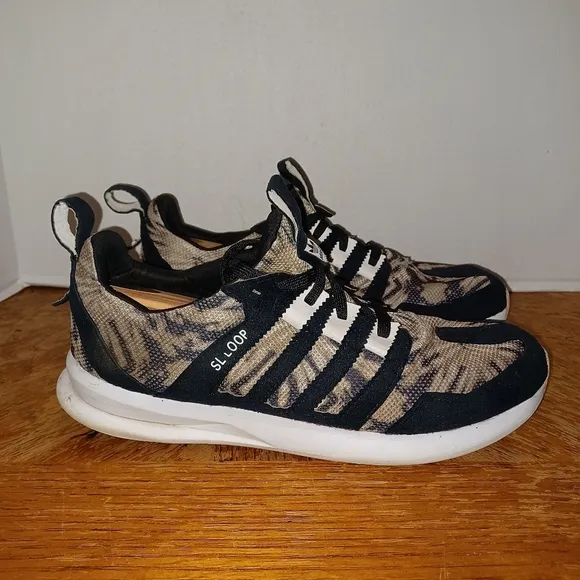 Adidas Mens SL LOOP Running Shoes Black &amp; White C75290 Size 12. (12 Box 2)