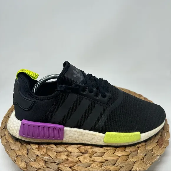 Adidas NMD R1 Mens Black Purple Athletic Running Shoes Sneakers Size 11