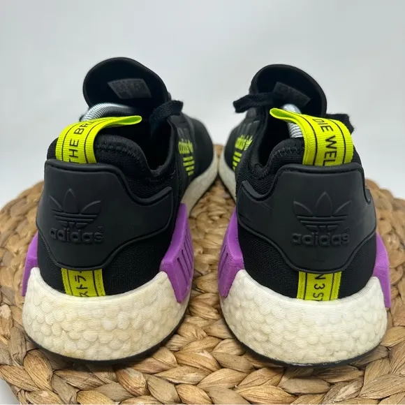 Adidas NMD R1 Mens Black Purple Athletic Running Shoes Sneakers Size 11
