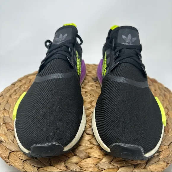 Adidas NMD R1 Mens Black Purple Athletic Running Shoes Sneakers Size 11