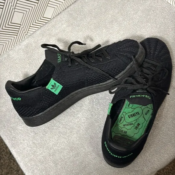 Adidas Pharrell X Superstar primeknit  sneakers human race shoes black and green