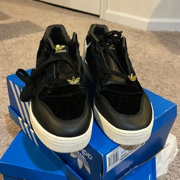 Adidas Rivalry Low black velvet shoes sneakers new mens EH0181 size 12