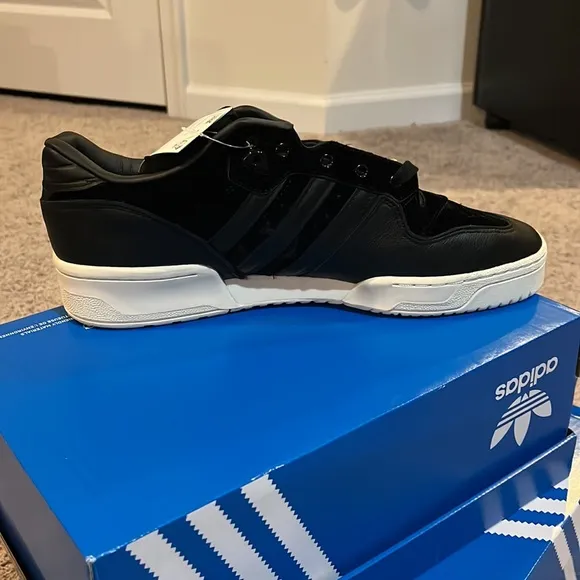 Adidas Rivalry Low black velvet shoes sneakers new mens EH0181 size 12