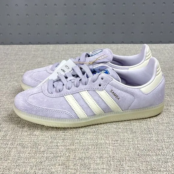 Adidas Samba OG Shoes Silver Dawn Purple IG6176 Mens Size 12