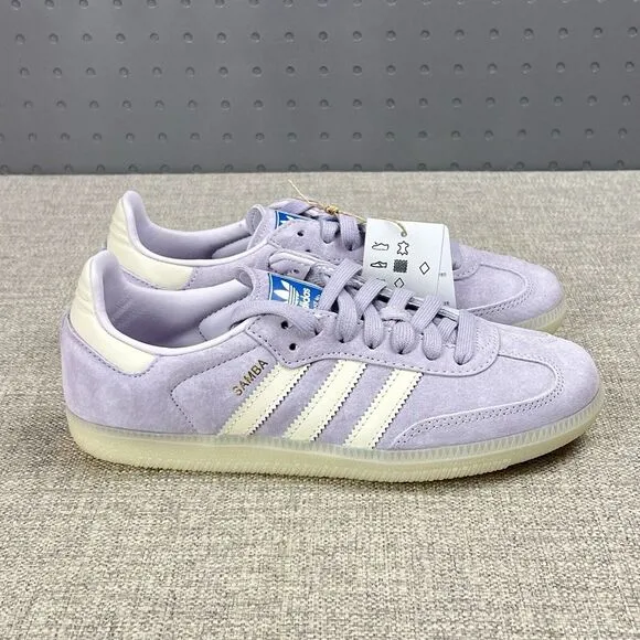 Adidas Samba OG Shoes Silver Dawn Purple IG6176 Mens Size 12