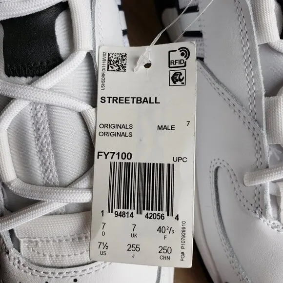 Adidas Streetball Basketball Shoes White &amp; Black Sneakers Mens Size 7.5 NEW
