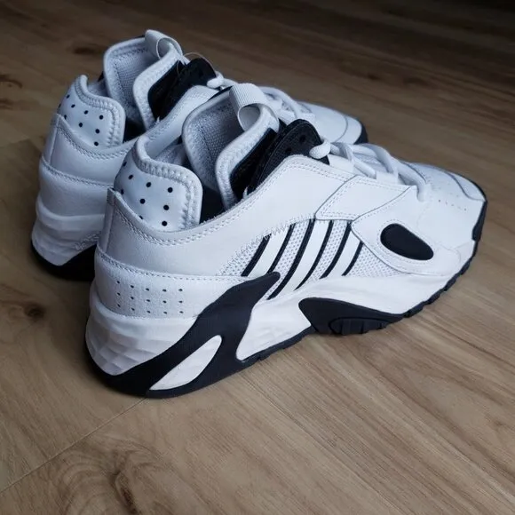 Adidas Streetball Basketball Shoes White &amp; Black Sneakers Mens Size 7.5 NEW
