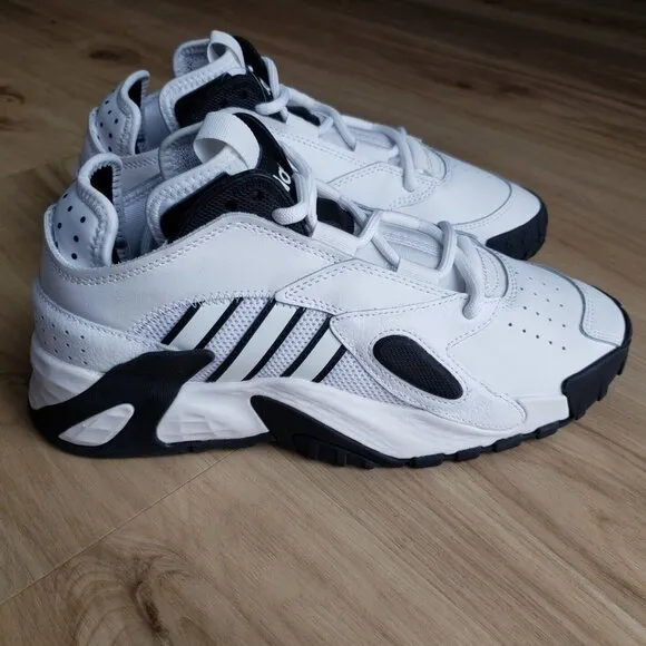 Adidas Streetball Basketball Shoes White &amp; Black Sneakers Mens Size 7.5 NEW
