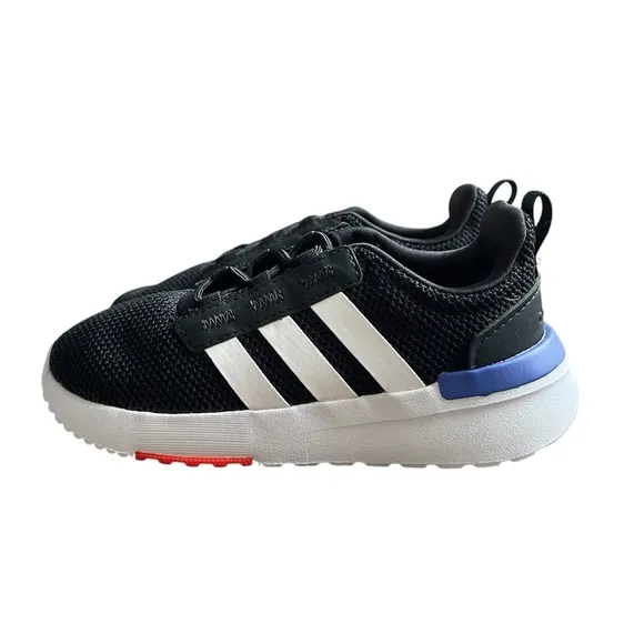 Adidas TK Racer Toddler Boy Shoes Black and White Sneakers 10K Brand New