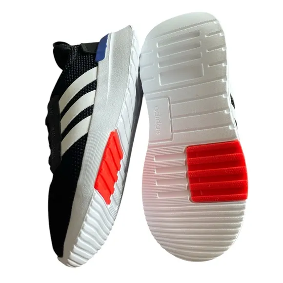 Adidas TK Racer Toddler Boy Shoes Black and White Sneakers 10K Brand New