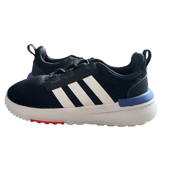 Adidas TK Racer Toddler Boy Shoes Black and White Sneakers 10K Brand New