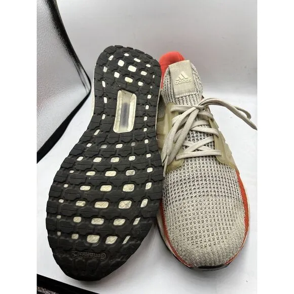 Adidas Ultraboost 19 F35245 Raw White/Active Orange Men's Running Shoes‎ Size 10