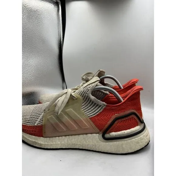 Adidas Ultraboost 19 F35245 Raw White/Active Orange Men's Running Shoes‎ Size 10