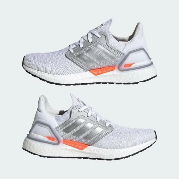 Adidas Ultraboost 20 Low Womens Running Shoes White Silver FX7992 NEW* Size 6.5
