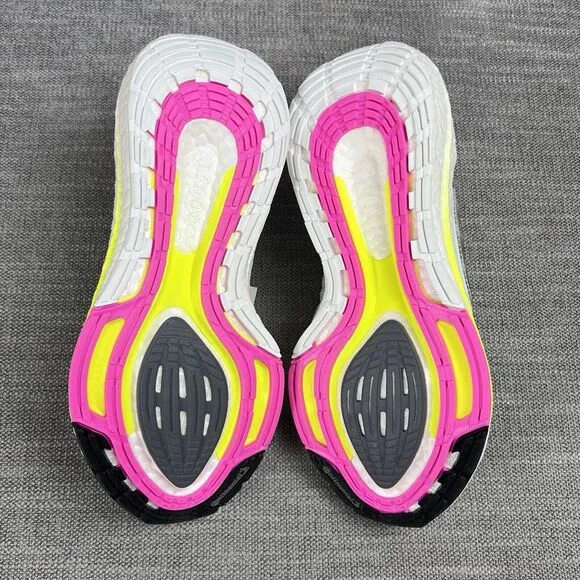 Adidas UltraBoost 21 J 'White Solar Yellow' Running Shoes Mens 6 / Womens 7