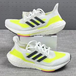 Adidas UltraBoost 21 J 'White Solar Yellow' Running Shoes Mens 6 / Womens 7
