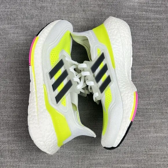Adidas UltraBoost 21 J 'White Solar Yellow' Running Shoes Mens 6 / Womens 7