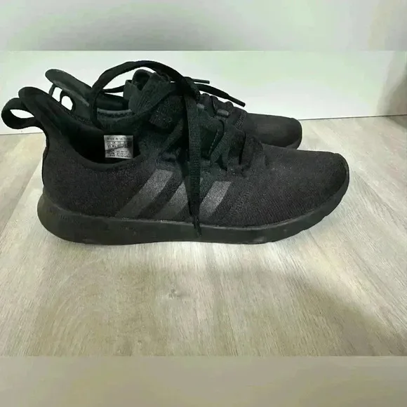 Adidas Womens Cloudfoam Pure 2.0 Black Running Shoes Sneakers Size 10